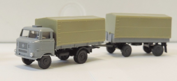 SES Modelltec 18105808 LKW W50 Hängerzug mit Pritsche/ Plane