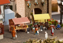 Faller 180614 Wochenmarkt II Blumen- und Käsestand