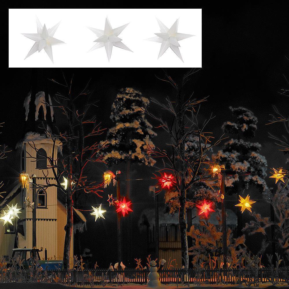 Busch 5414 Drei weiß leuchtende Weihnachtssterne
