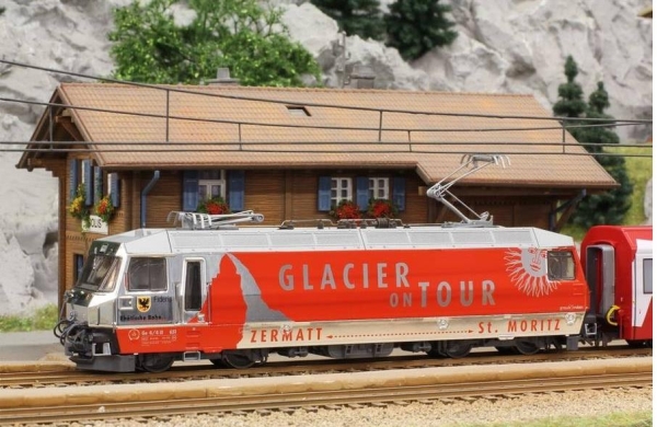 Bemo 1259161 RhB Ge 4/4 III 651 "Fideris" Werbelok "Glacier on Tour"