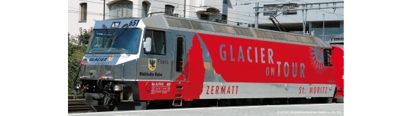 Bemo 1259161 RhB Ge 4/4 III 651 "Fideris" Werbelok "Glacier on Tour"