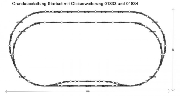 Tillig 01834 Gleiserweiterungset "Parallelgleis 1" Bettungsgleis