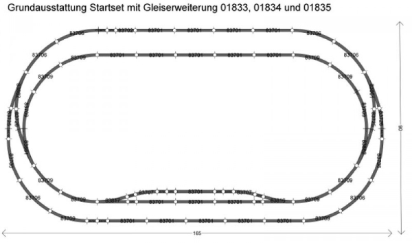 Tillig 01835 Gleiserweiterungset "Parallelgleis 2" Bettungsgleis