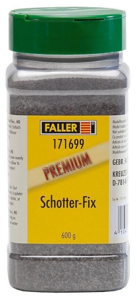 Faller 171699 PREMIUM Streumaterial Schotter-Fix, Naturmaterial, mittelgrau, 600 g