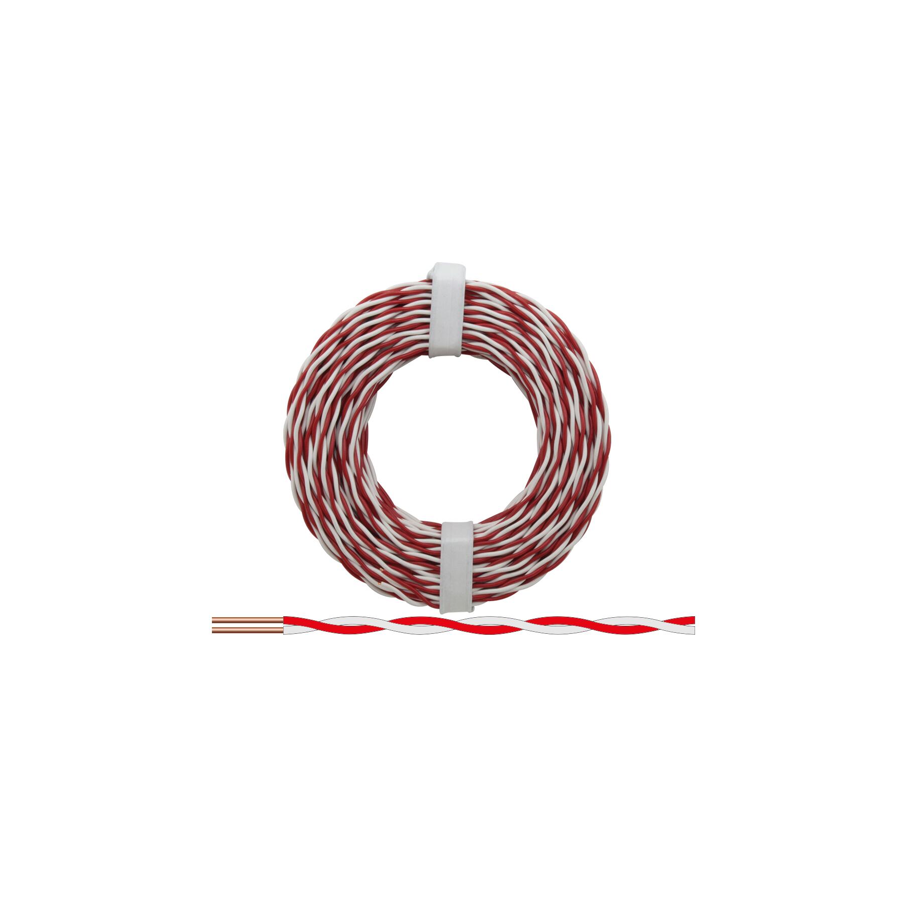 205-10 - Kupferschalt Draht 0,5 mm / 10m rot-weiss