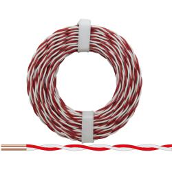 205-10 - Kupferschalt Draht 0,5 mm / 10m rot-weiss