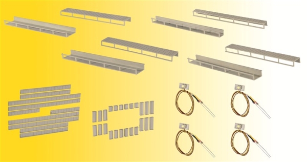 Viessmann 6045 Startset Etageninnenbeleuchtung, 8 Schienen,4 verschiedene Größen, 4 LEDs weiß