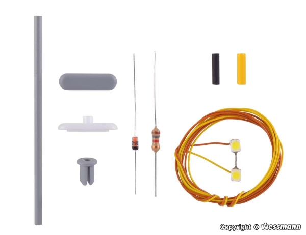 Viessmann 6926 TT Bausatz Bahnsteigleuchte, 2 LEDs weiß