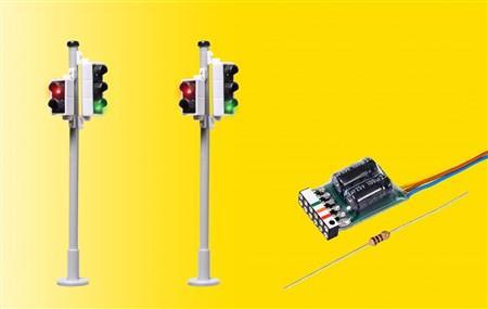 Viessmann 5095 H0 Verkehrsampel mit Fußgängerampel und LEDs,2 Stück