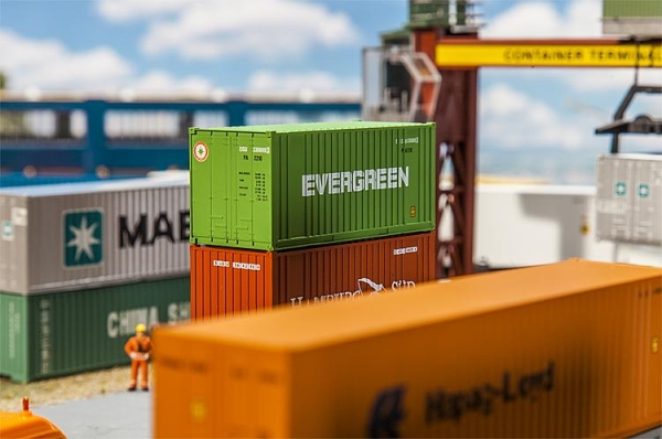 Faller 180821 20 Container mit dem Labeling des Unternehmens ?Evergreen?