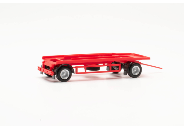 Herpa 076289-002 Anhänger für Abrollcontainer 2achs, rot