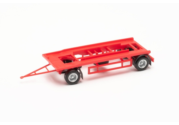 Herpa 076289-002 Anhänger für Abrollcontainer 2achs, rot