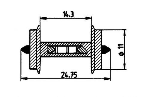 Roco 40186 Radsatz ? 11 mm