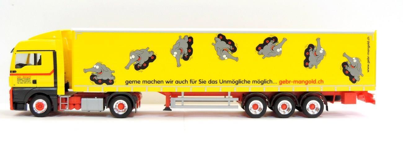 Herpa 922692 MAN TG XLX Koffer-Sattelzug Mangold Schweiz