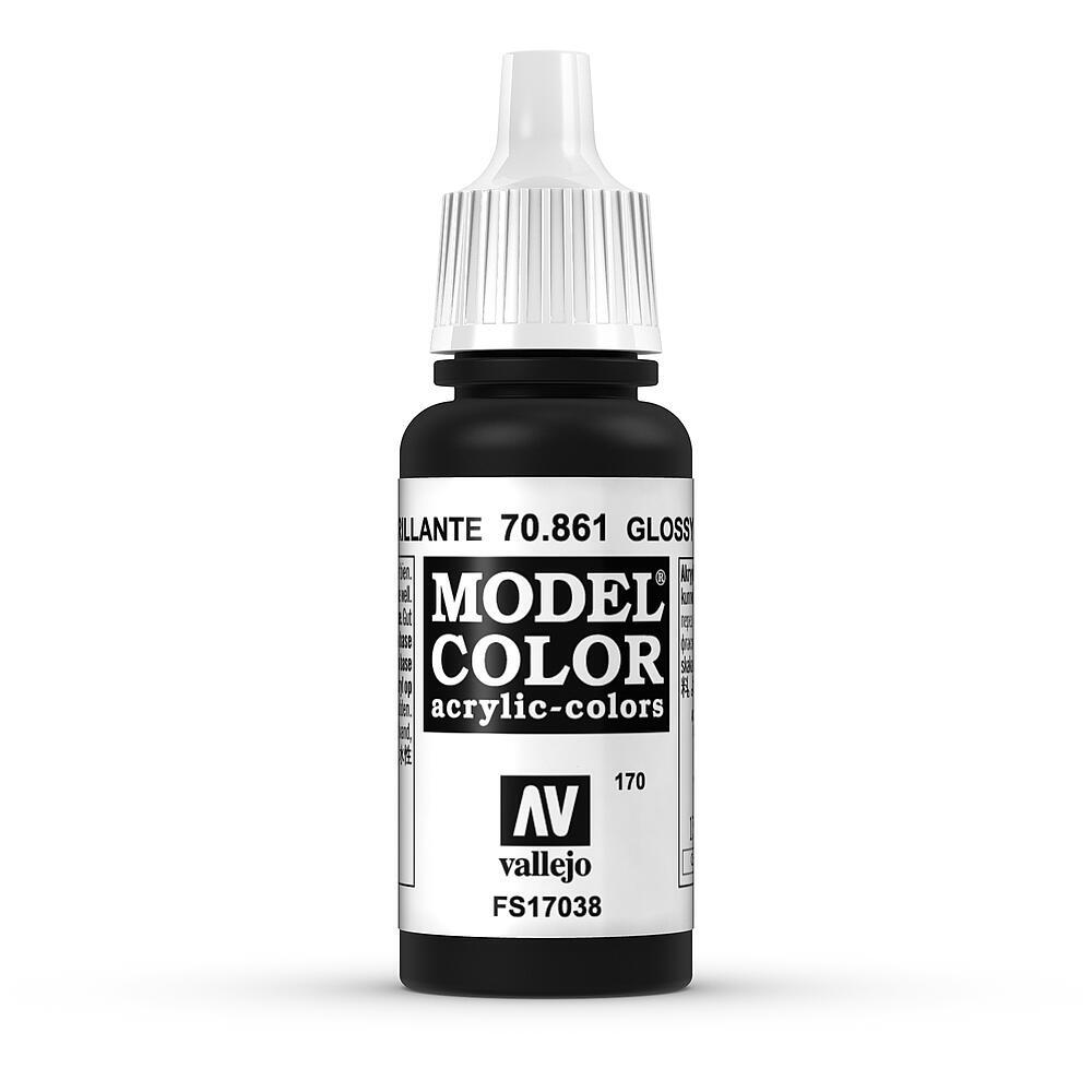 Vallejo  770861 Tiefschwarz, glänzend, 17 ml