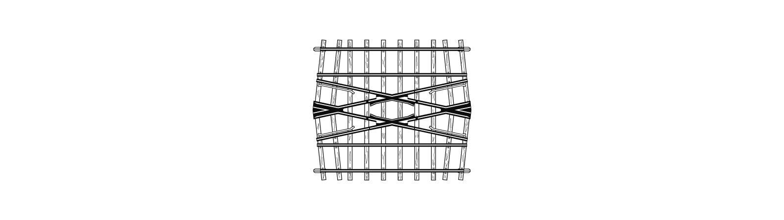 Bemo 4217000 24? Kreuzung HOm, 71 mm, für Doppelgleisverbindung