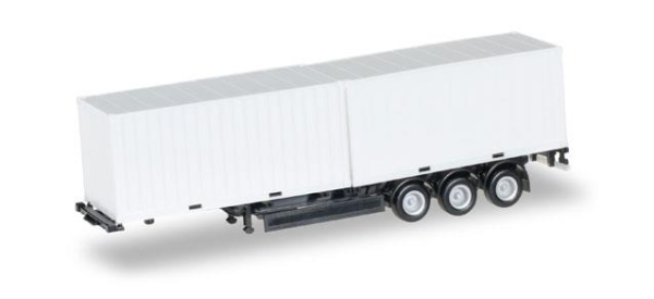 Herpa 076494-002 40 FT. CONTAINERCHASSIS KRONE MIT 2 X 20 FT. CONTAINER, CHASSIS SCHWARZ