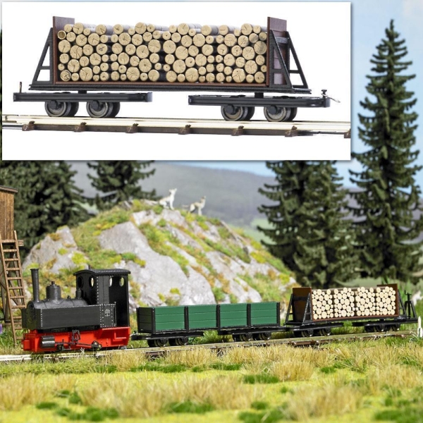 Busch 12247 Flachwagen mit Holzladung