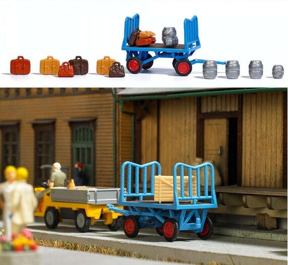 Busch 1624 Bahnsteigkarre mit Zubehör