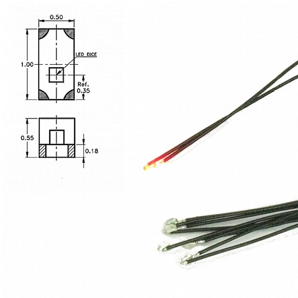 Digikeijs DR60048 Mini LED rot mit Kabel - 5 Stück