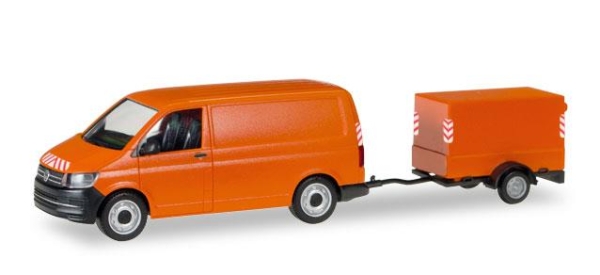 Herpa 093071 VW T6 Transporter mit Planen-Anh?nger