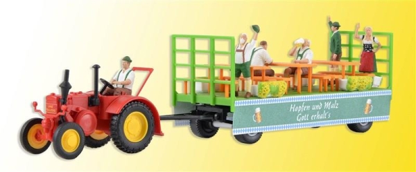 Kibri 12226-1 LANZ Traktor mit Festwagen ohne Figuren