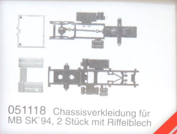 Herpa 051118 Chassisverkleidung Mercedes-Benz SK ?94, 2 St?ck mit Riffelblech