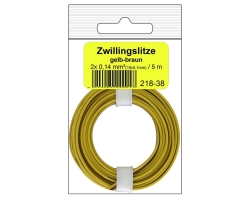 218-38SB - Zwillingslitze 0,14 mm² / 5 m gelb-braun