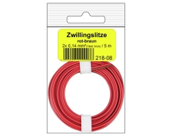 218-08SB - Zwillingslitze 0,14 mm? / 5 m rot-braun