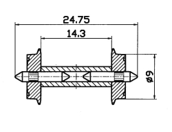 Roco 40191 Radsatz 9mm Normradsatz für Gleichstrom...