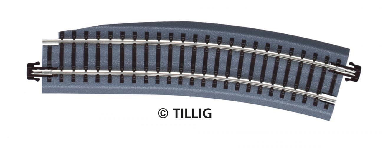 Tillig 83785 Bettungsgleis braun BG3-BR12kre: Gebogenes Pass-St?ck, rechts, R 353 mm