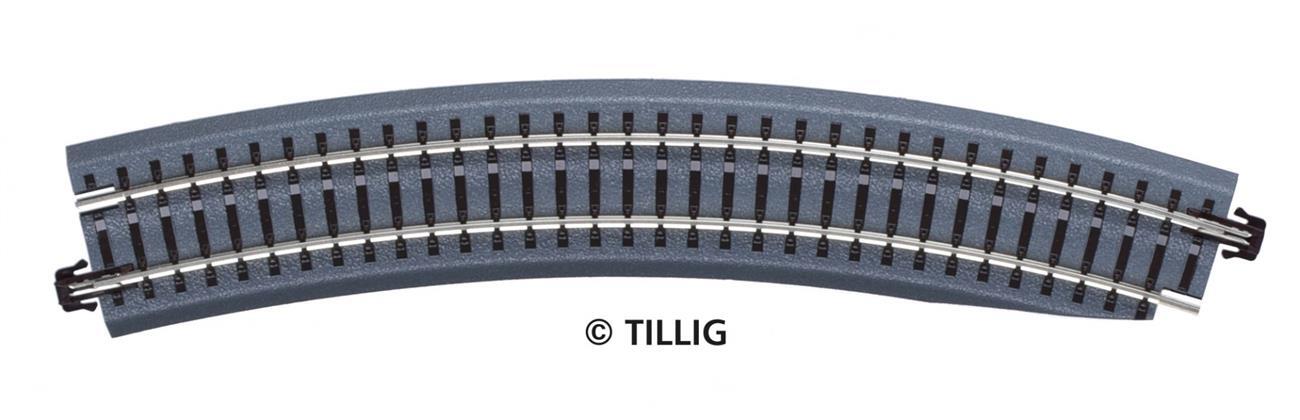 Tillig 83783 Bettungsgleis braun BR 11-32kre: Gebogenes Pass-St?ck, rechts, R 396 mm