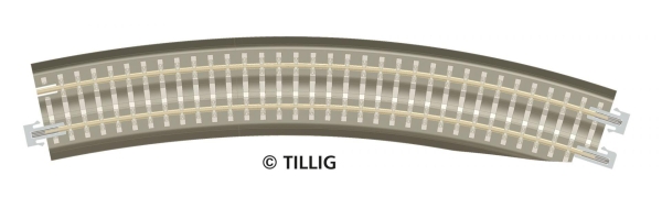 Tillig 83783 Bettungsgleis braun BR 11-32kre: Gebogenes Pass-St?ck, rechts, R 396 mm