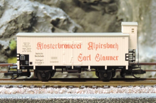 Tillig 17389 Kühlwagen -Klosterbrauerei Alpirsbach-, eingestellt bei der DRG, Ep. II