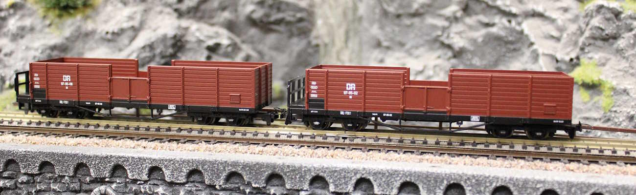 Tillig 05924 Güterwagenset der DR, bestehend aus zwei offenen Güterwagen OO