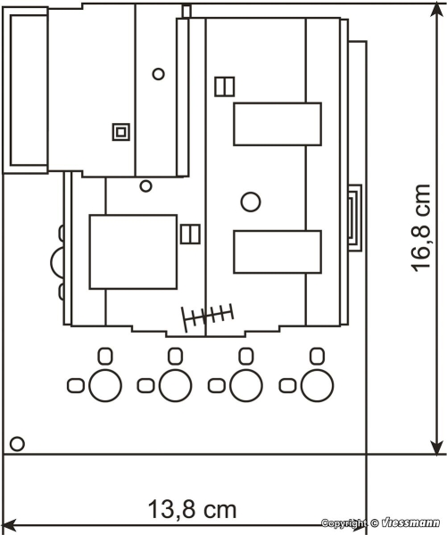 Vollmer 43695 H0 Café-Bistro mit Inneneinrichtung undLED-Beleuchtung, Funktionsbausatz