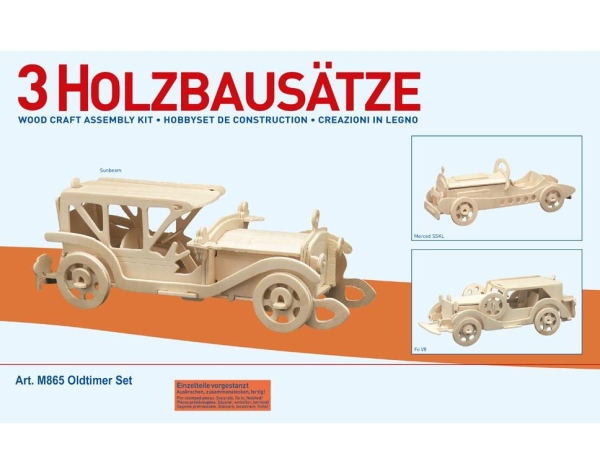 Pebaro M865 Holzbausatz 3 x Oldtimer