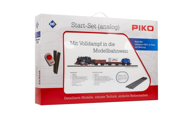 Piko 57113 Start-Set mit Bettung Güterzug