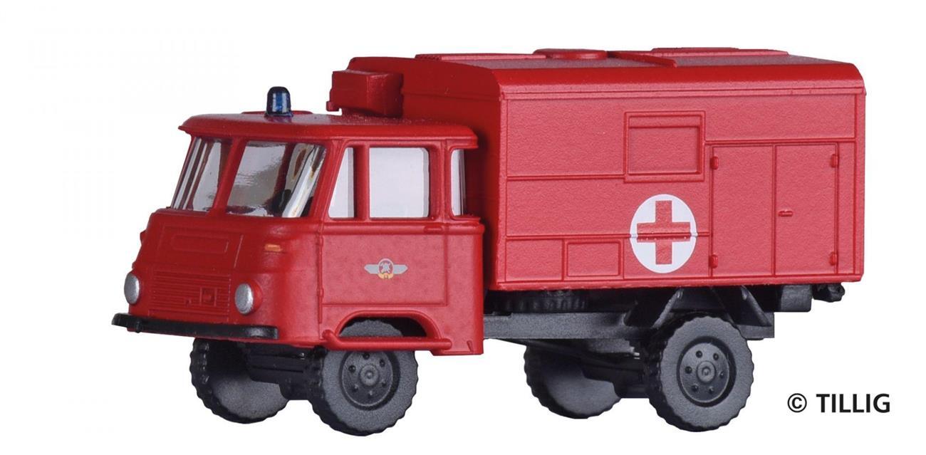 Tillig 19035 LKW Robur LO 1801 Kofferaufbau ?Feuerwehr - Krankentransportwagen?