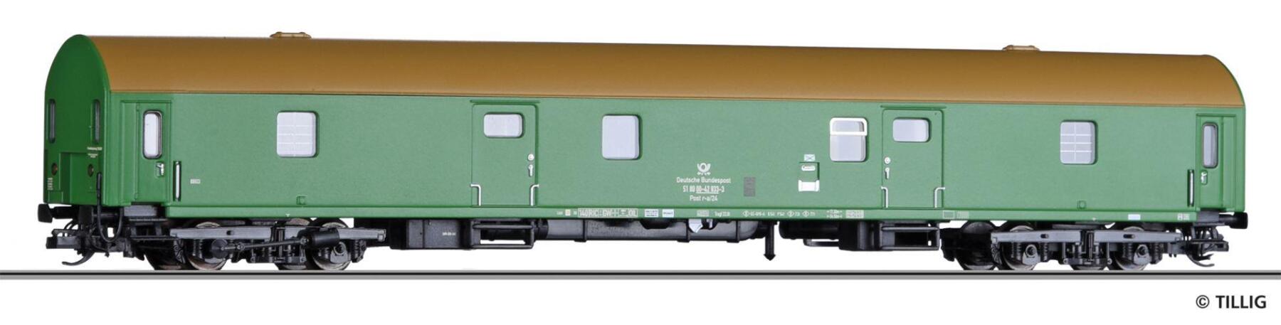 Tillig 16813 Bahnpostwagen Post me-bll/24,2 der Deutschen Bundespost, Epoche V