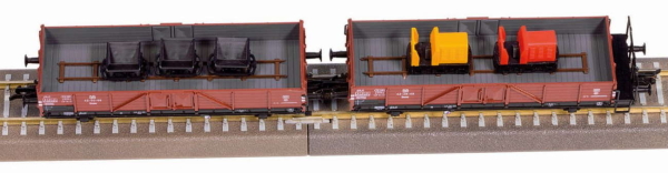 Schirmer 68110 Set offene Güterwagen Linz  DR mit Ladegut