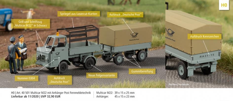 Auhagen 40501 Multicar M22 Post Fernmeldetechnik