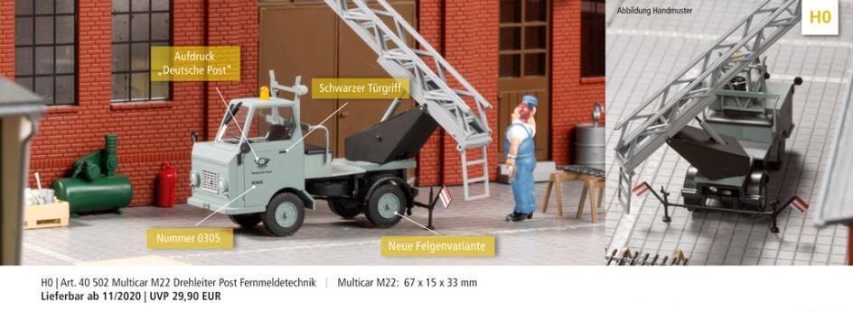 Auhagen 40502 Multicar M22 Drehleiter Post Fernmeldetechnik