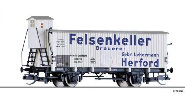 Tillig 17924 Kühlwagen „Felsenkeller Brauerei Herford“, eingestellt bei der DRG, Ep. II