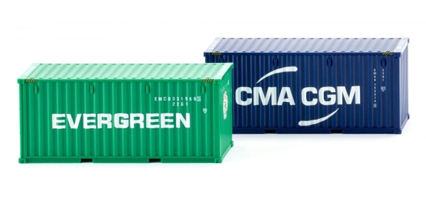 Wiking 001814 Zubehörpackung - 20 Container (NG) "Evergreen" + "CMA-CGM"