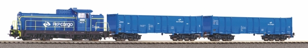 Piko 97937 Start-Set mit Bettung Güterzug Diesellok SM 42 mit 2 offenen Güterwagen PKP Cargo