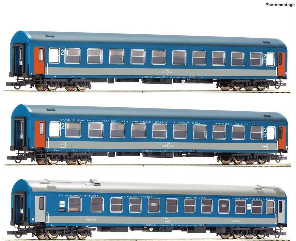 Roco 74188 3-tlg. Set 1: Reisezugwagen D 374/375 „Vindobona/Hungaria“