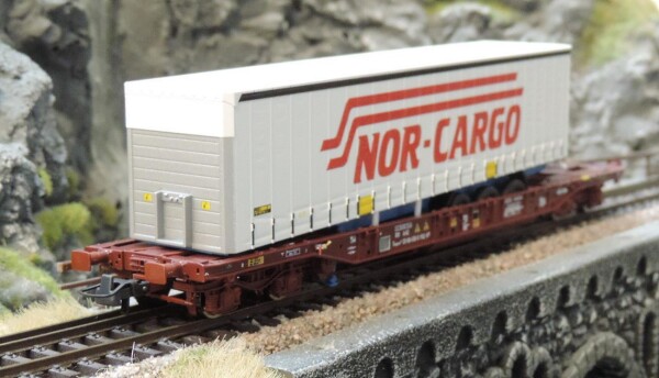 Roco 76222 Taschenwagen T3 + Nor Cargo Trailer