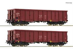 ROCO 76038 2-tlg. Set: Offene Güterwagen