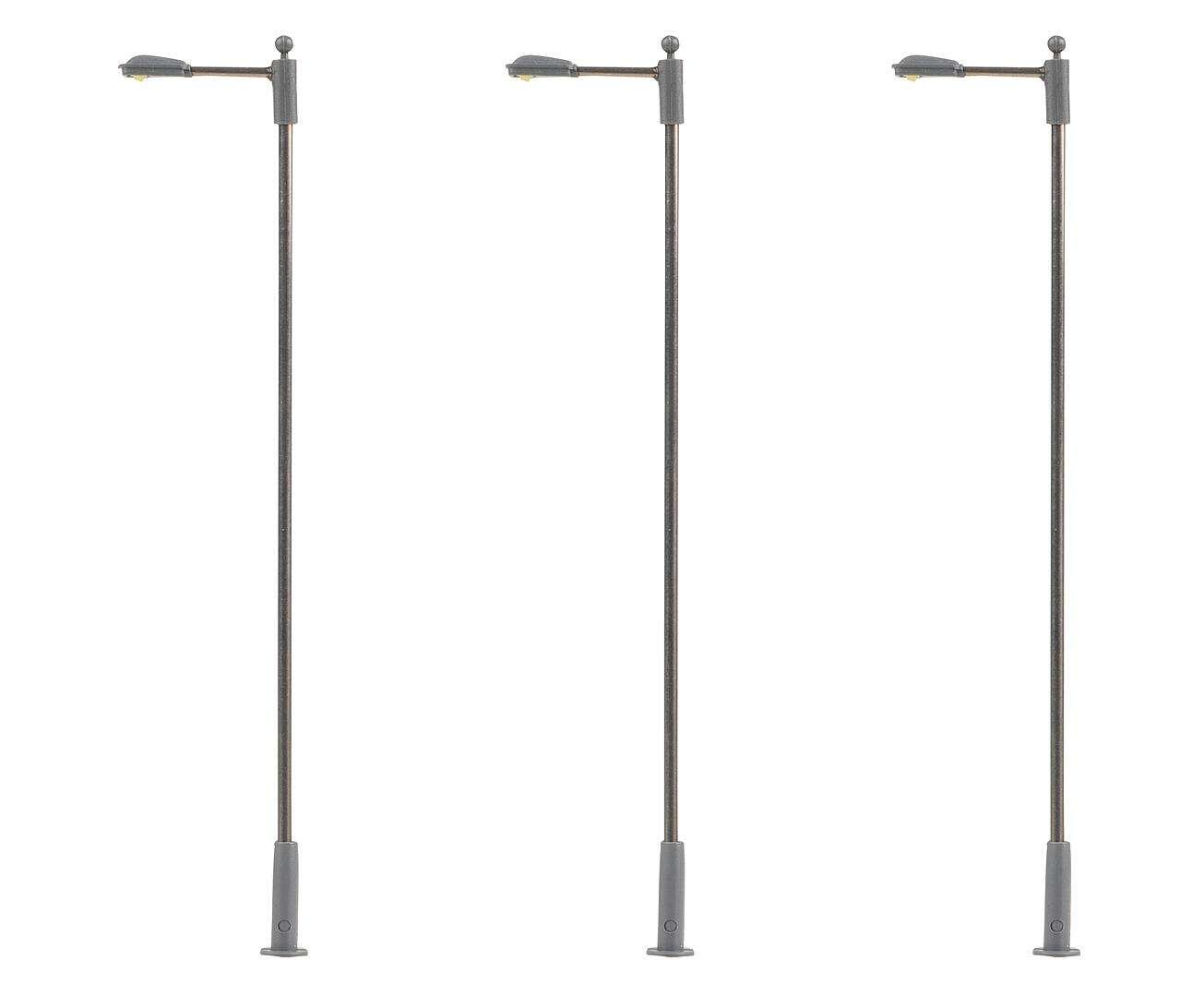 Faller 180102 LED-Straßenbeleuchtungen, Ansatzleuchte, kaltweiß, 3 Stück